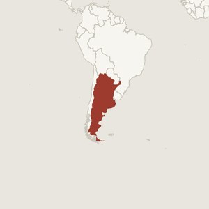 Map locating Argentina