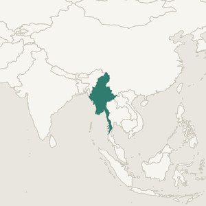 Map locating Burma
