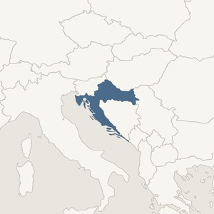 Map locating Croatia