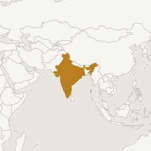 Map locating India