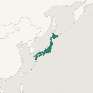 Map locating Japan