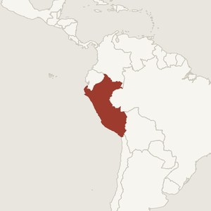 Map locating Peru