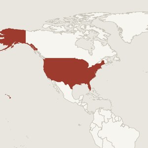 Map locating United States