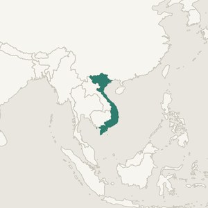 Map locating Vietnam